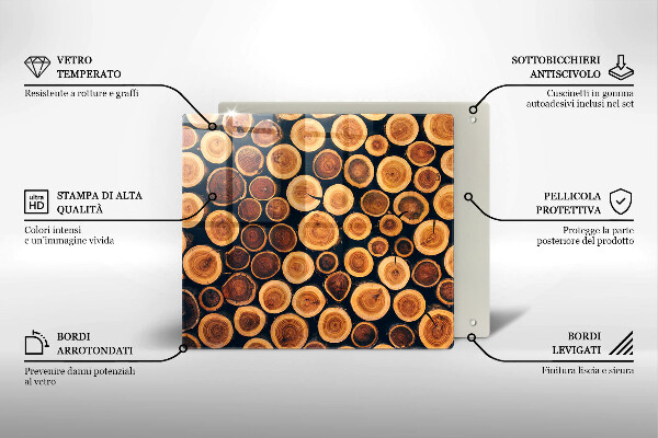Protetor placa indução Tocos de árvores de madeira