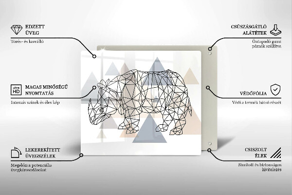 Protetor placa indução Rinoceronte de arte linear