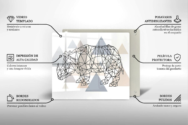 Protetor placa indução Rinoceronte de arte linear