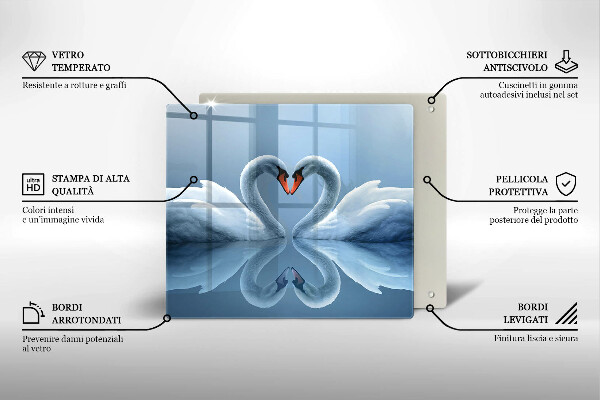 Protetor placa de indução Coração de dois cisnes