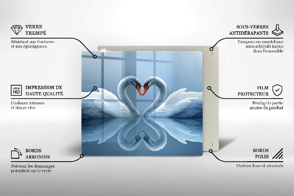 Protetor placa de indução Coração de dois cisnes