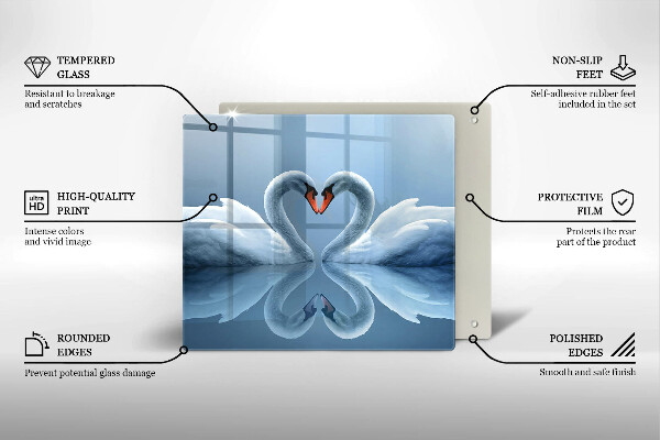 Protetor placa de indução Coração de dois cisnes