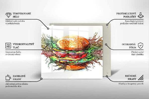 Protetor placa indução desenho de hambúrguer