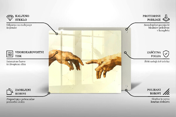 Tábua protetora Criação das mãos de Adão