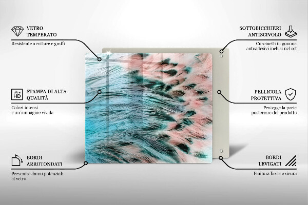 Tábua protetora penas de pássaros boho