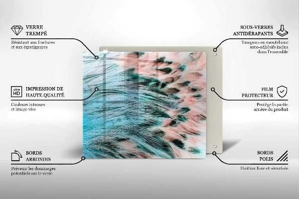 Tábua protetora penas de pássaros boho