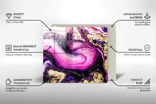 Protetor placa de indução Design abstrato dourado