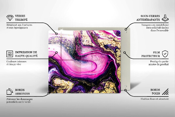 Protetor placa de indução Design abstrato dourado