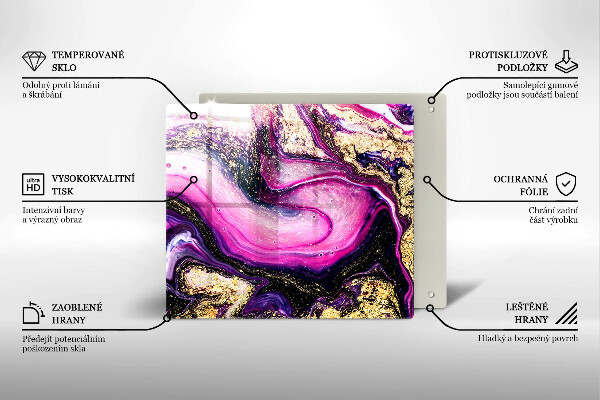 Protetor placa de indução Design abstrato dourado