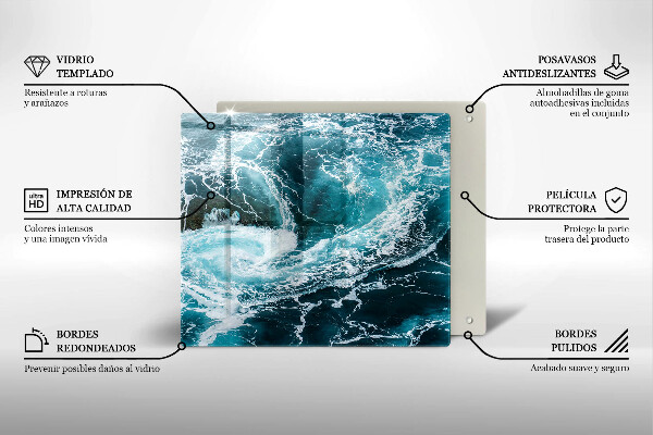 Tábua protetora Ondas espumosas de água