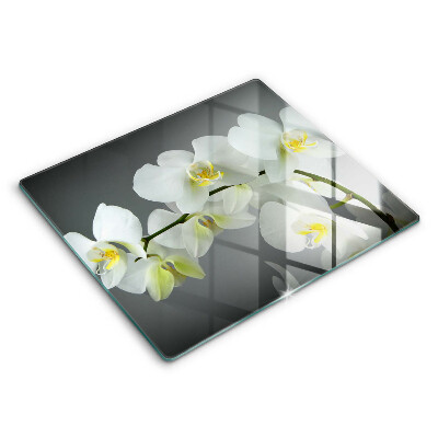 Protetor placa indução Flores de orquídea branca