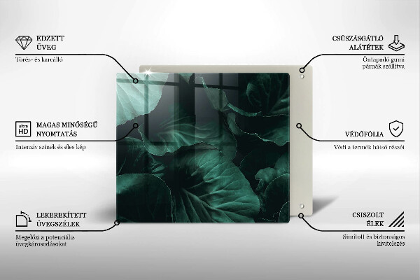 Protetor placa de indução Folhas escuras selvagens