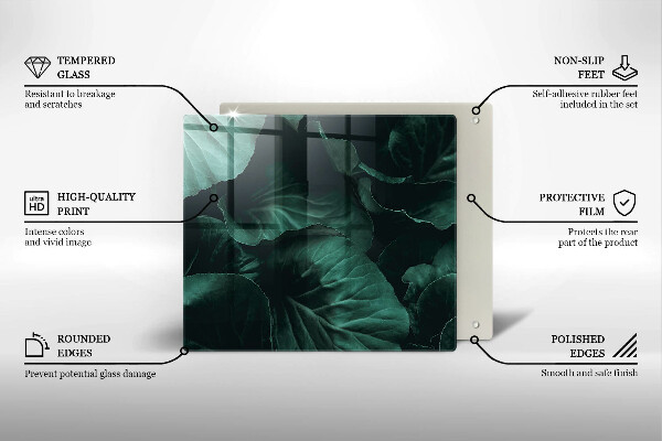 Protetor placa de indução Folhas escuras selvagens