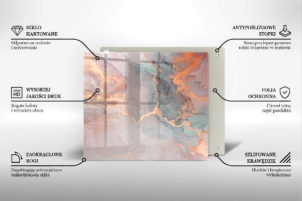 Protetor placa de indução Mármore com ouro