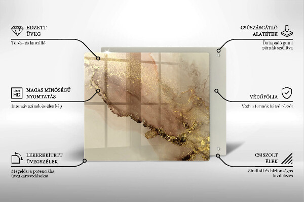 Protetor placa indução Ouro abstrato