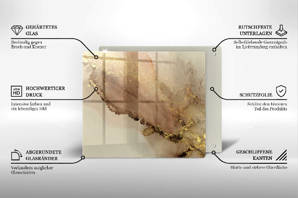 Protetor placa indução Ouro abstrato