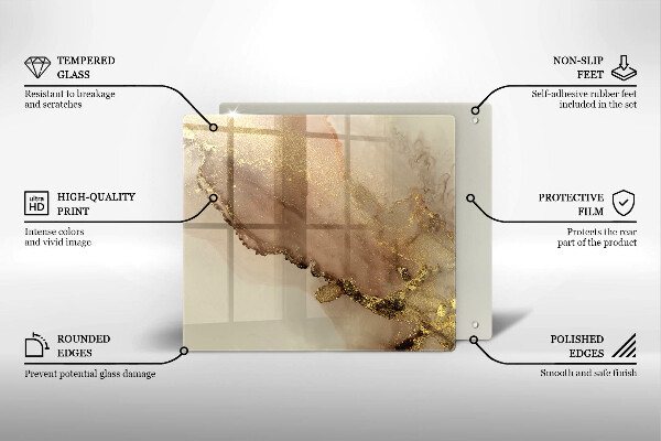 Protetor placa indução Ouro abstrato