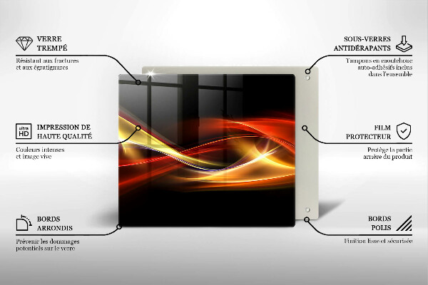 Protetor placa de indução Fumaça e luz abstratas