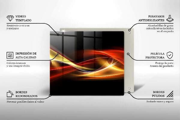 Protetor placa de indução Fumaça e luz abstratas