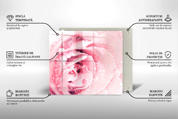 Tábua protetora Gotas de orvalho e flor de rosa