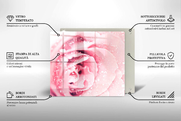 Tábua protetora Gotas de orvalho e flor de rosa