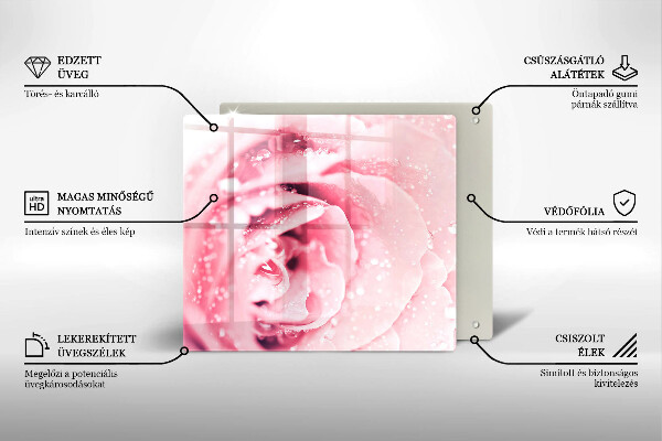 Tábua protetora Gotas de orvalho e flor de rosa