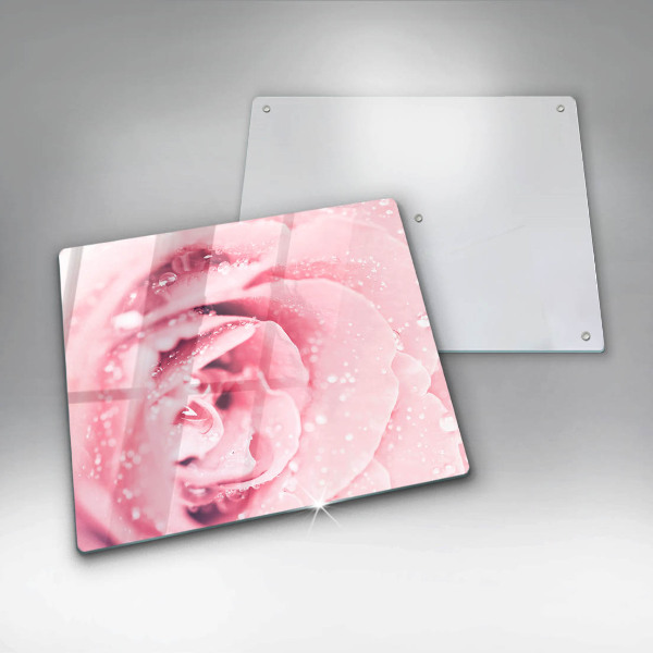 Tábua protetora Gotas de orvalho e flor de rosa