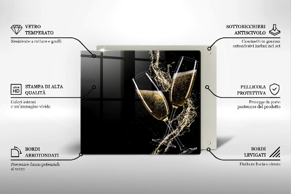 Protetor placa indução Taças de champanhe