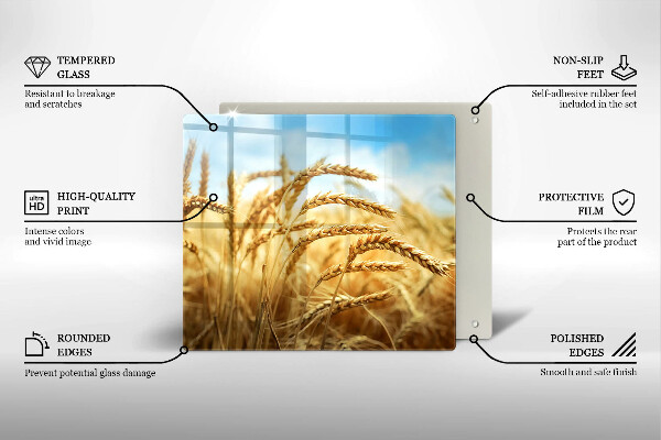 Protetor placa indução Espigas de grãos no campo