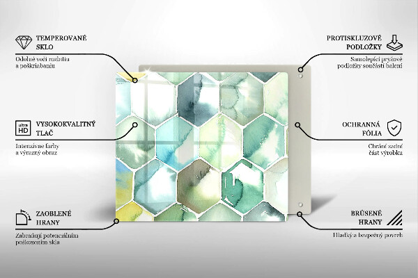 Protetor placa de indução Hexágonos em aquarela