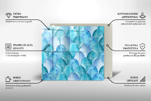 Protetor placa de indução Escamas de aquarela