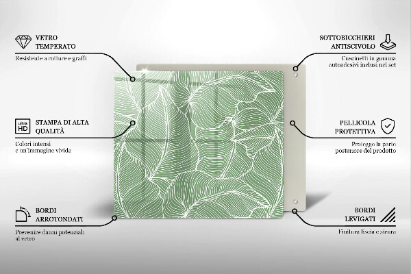 Protetor placa indução Folhas lineares