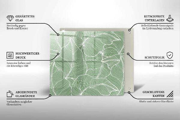 Protetor placa indução Folhas lineares