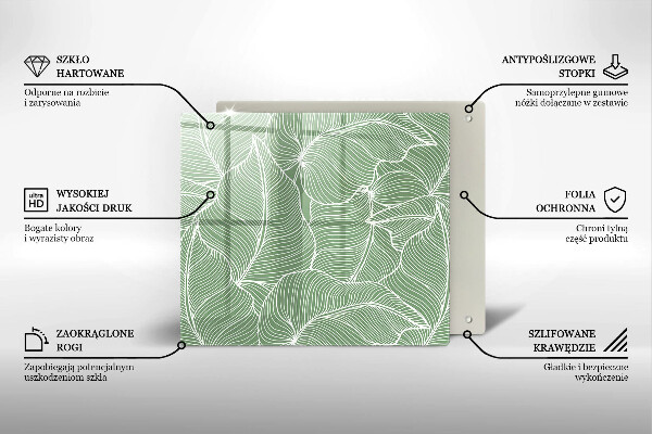 Protetor placa indução Folhas lineares