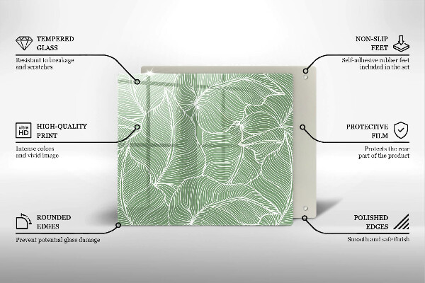 Protetor placa indução Folhas lineares