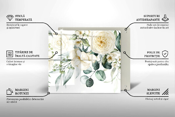 Tábua protetora Flores em aquarela