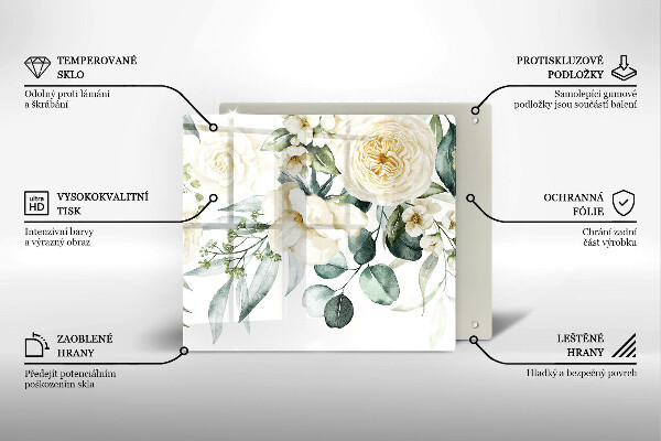 Tábua protetora Flores em aquarela