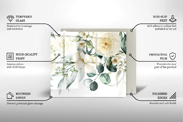 Tábua protetora Flores em aquarela