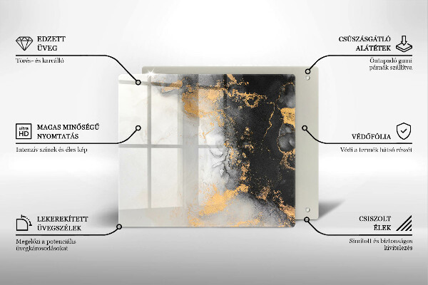 Protetor placa de indução Abstração com ouro