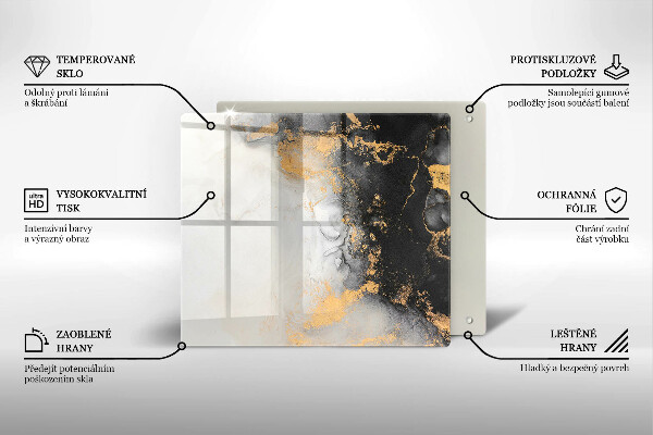 Protetor placa de indução Abstração com ouro