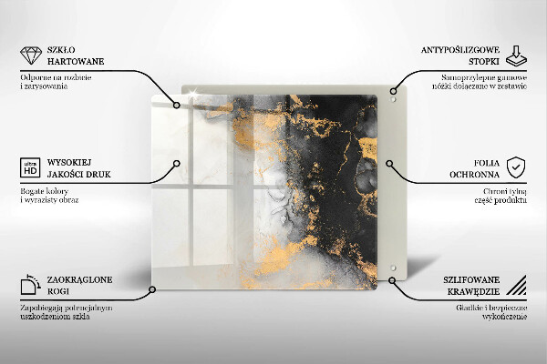 Protetor placa de indução Abstração com ouro