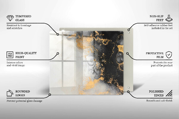 Protetor placa de indução Abstração com ouro