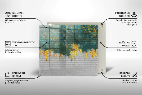Tábua protetora Abstração com ouro