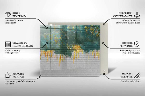 Tábua protetora Abstração com ouro