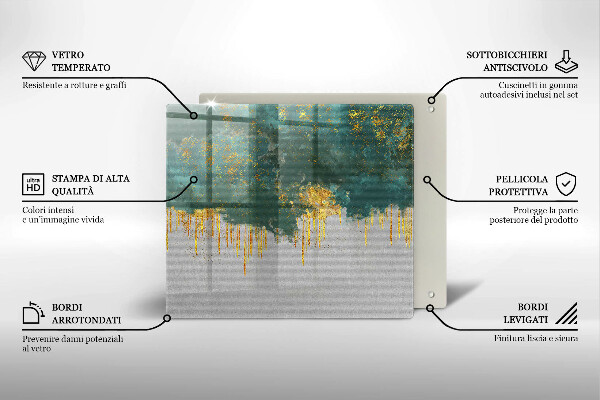 Tábua protetora Abstração com ouro