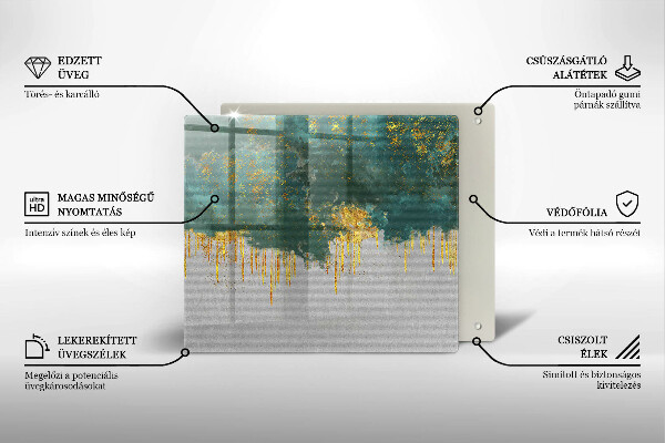 Tábua protetora Abstração com ouro