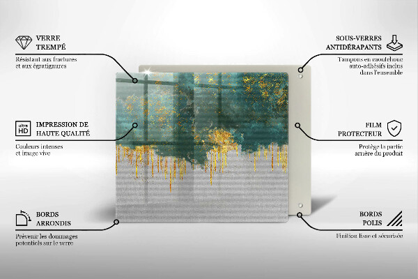 Tábua protetora Abstração com ouro
