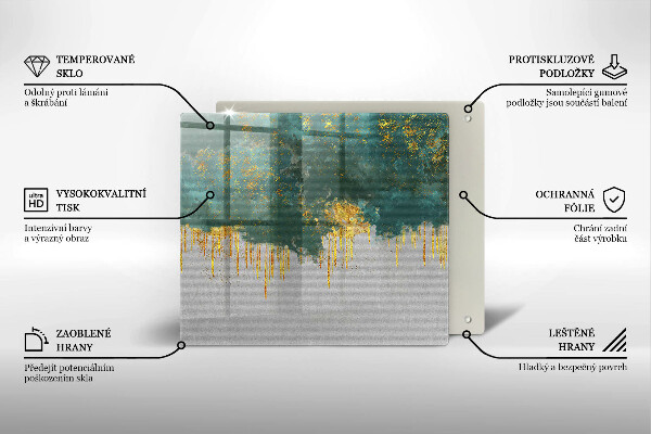 Tábua protetora Abstração com ouro