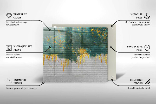 Tábua protetora Abstração com ouro