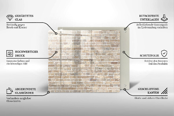 Protetor placa de indução Parede de tijolos claros
